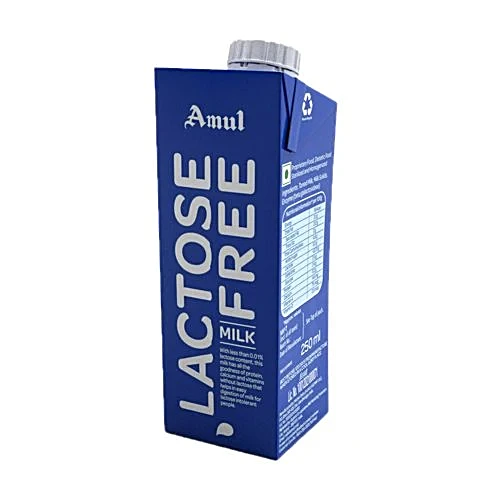 Amul Lactose Free Milk, 250 ml Tetra Pak