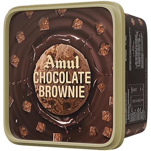 Amul Ice Cream - Chocolate Brownie, 1 L Tub