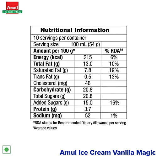 Amul Ice Cream - Vanilla Magic, 1 L Tub - Image 6
