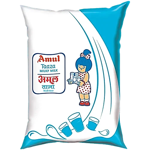 Amul Taaza Milk, 1 L Pouch